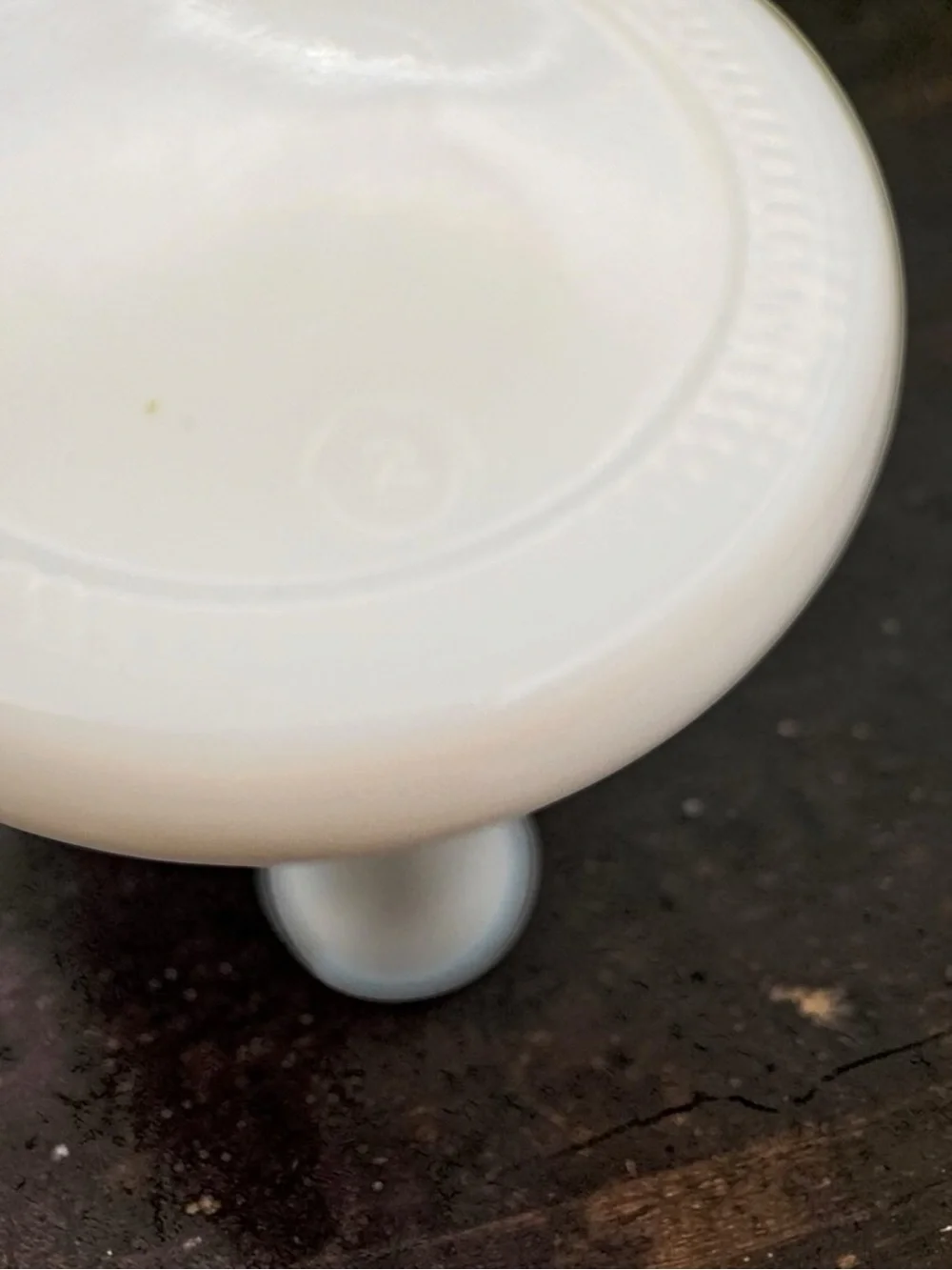 Classic White Glass Pedestal Vase with Tiered Base